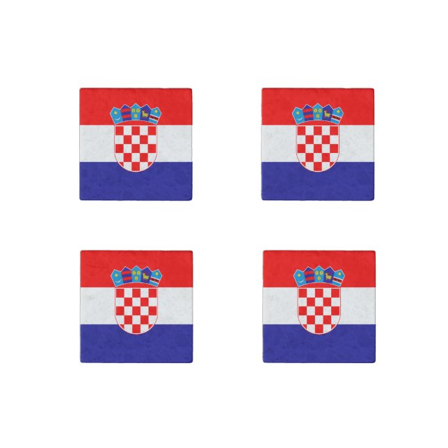 Croatian Flag Stone Magnet (Front)
