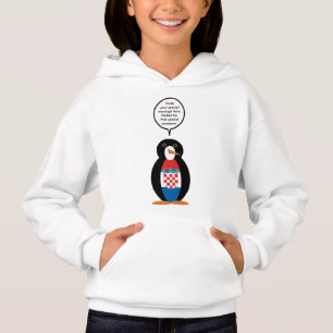Croatian Flag Talking Ms Penguin Personalized Hoodie