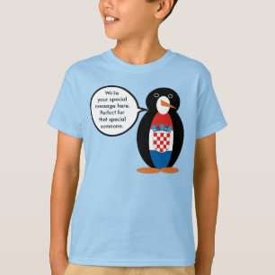 Croatian Flag Talking Ms Penguin Personalized  T-Shirt