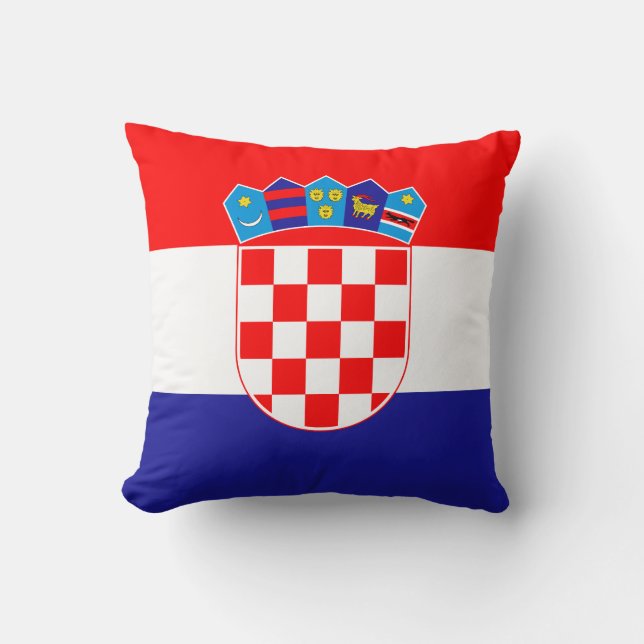 Croatian Flag Throw Pillow (Front)