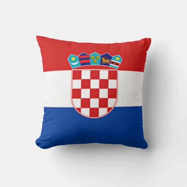 Croatian Flag Throw Pillow (Front)