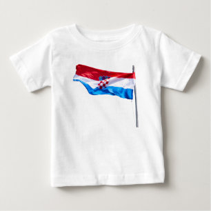 Croatian Flag Waving in the Wind Baby T-Shirt