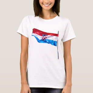 Croatian Flag Waving in the Wind T-Shirt