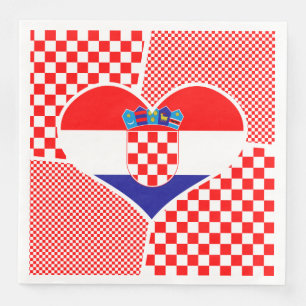 Croatian Flag with Checkers Collage Paper Dinner Napkins