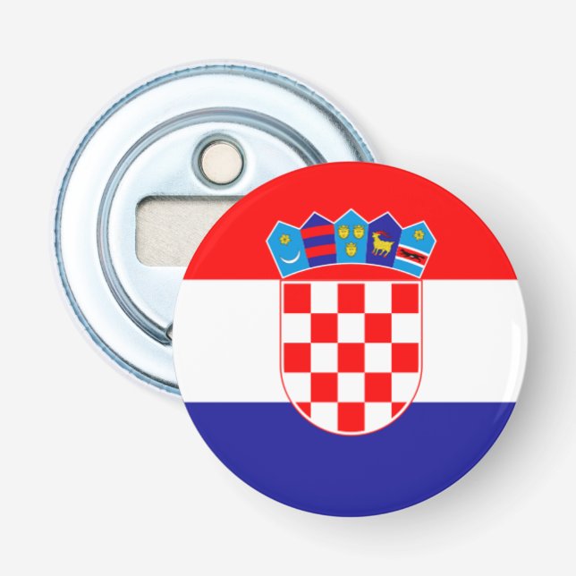 Croatian Flag With Coat of Arms Bottle Opener (Front)