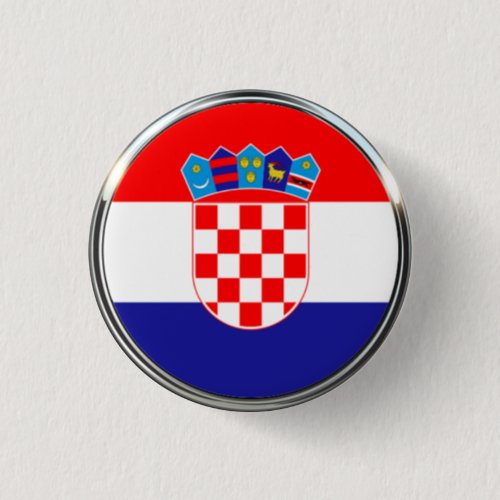 Croatian Flag With Coat of Arms Button