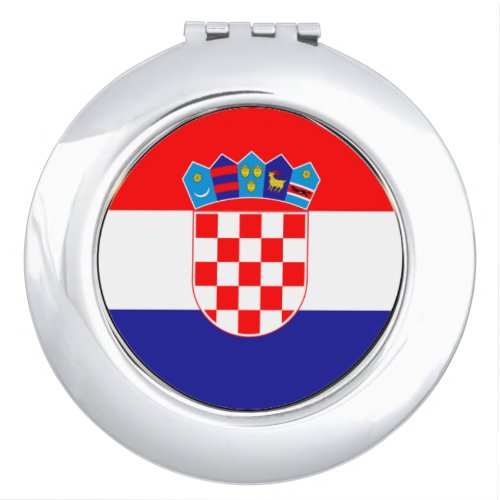 Croatian Flag With Coat of Arms Compact Mirror