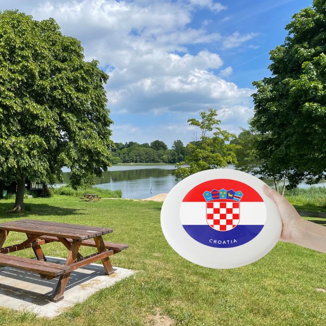 Croatian Flag With Custom Text Hrvatska Zastava Wh Wham-O Frisbee (Creator Uploaded)