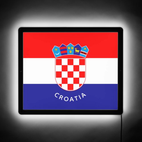 Croatian Flag With Custom Text LED Sign