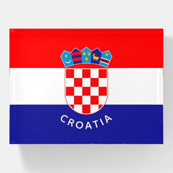 Croatian Flag With Custom Text Paperweight