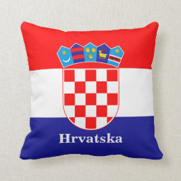 Croatian Flag With Custom Text Throw Pillow