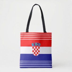 Croatian Flag With Stripes Hrvatska Zastava Tote Bag