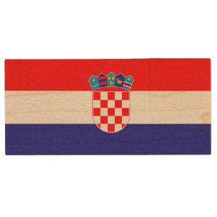 Croatian Flag Wood Flash Drive