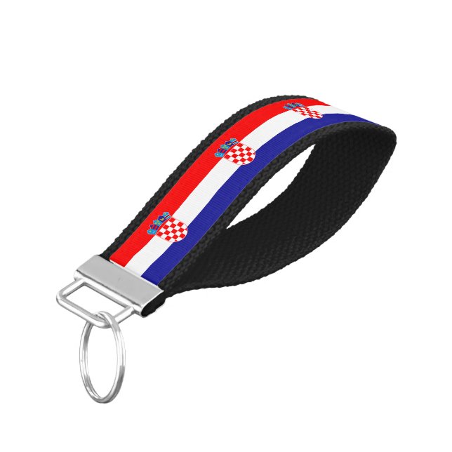 Croatian Flag Wrist Keychain (Angled Down)