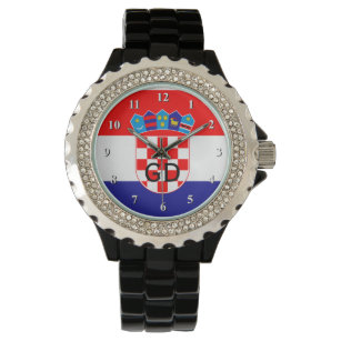 Croatian flag wrist watch for men and women