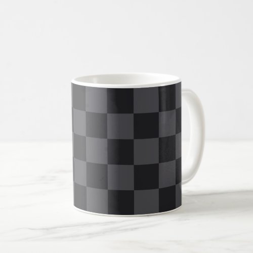 Croatian Geometric Black Gray Checkered Pattern Coffee Mug