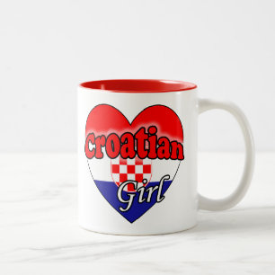 Croatian Girl Two-Tone Coffee Mug