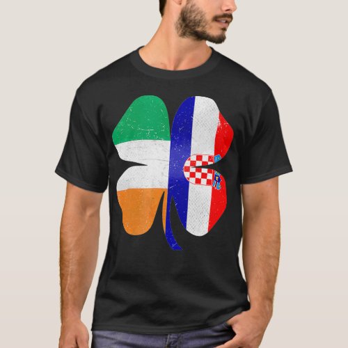 Croatian Irish Shamrock Croatia Ireland St Day T_Shirt