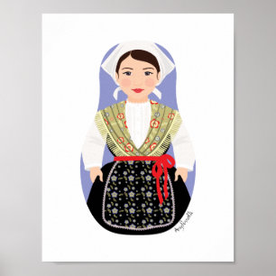 Croatian Istrian Matryoshka Poster