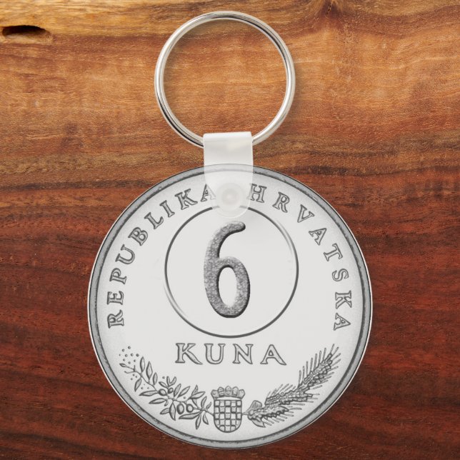 Croatian Kuna Coin Keychain–Customizable Backside Keychain (Front)