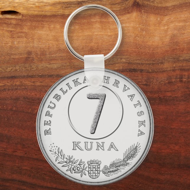 Croatian Kuna Coin Keychain–Customizable Backside Keychain (Front)