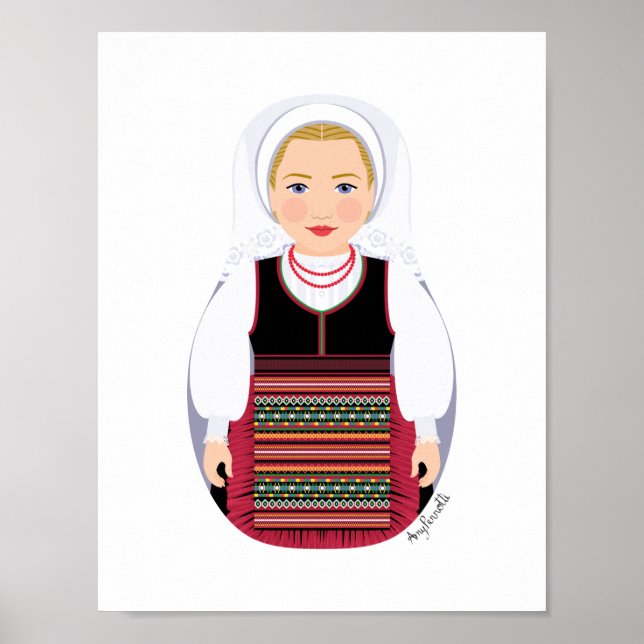 Croatian Lika Blonde Matryoshka Poster (Front)