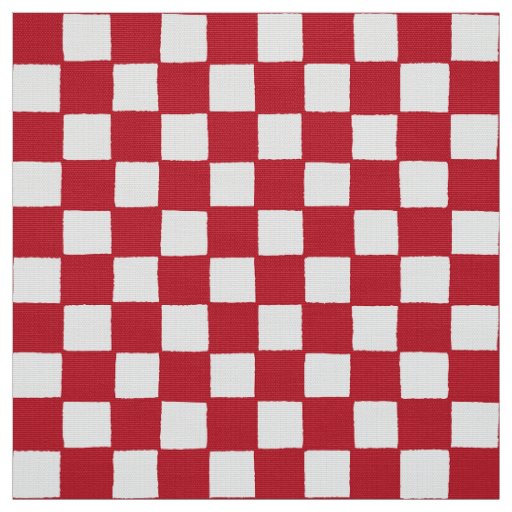 Croatian national checks - red white squares fabric