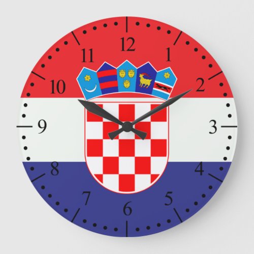 Croatian national Flag Patriotic Gifts Large Clock