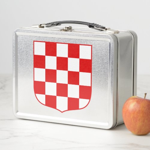 Croatian pattern coa of arms metal lunch box