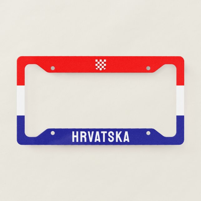Croatian pattern coat of arms license plate frame (Front)