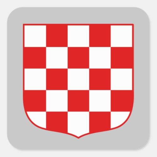 Croatian pattern coat of arms square sticker