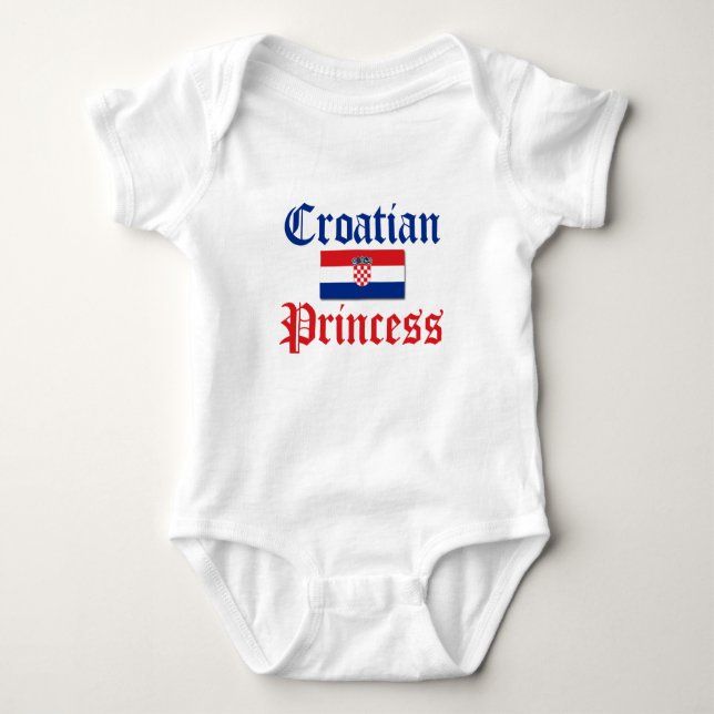Croatian Princess 1 Baby Bodysuit (Front)