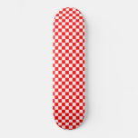 Croatian Red and White Checkerboard Skateboard