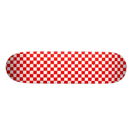 Croatian Red and White Checkerboard Skateboard
