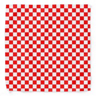 Croatian Red and White Checkered Pattern Bandana