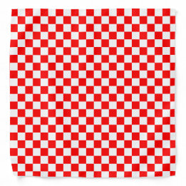 Croatian Red and White Checkered Pattern Bandana