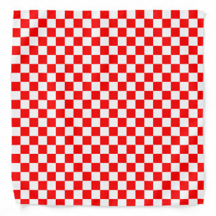 Croatian Red and White Checkered Pattern Bandana