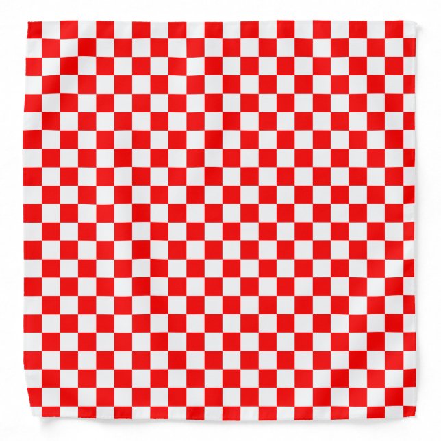 Croatian Red and White Checkered Pattern Bandana (Front)