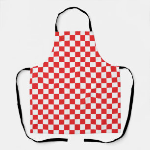 Croatian Red White Checkerboard Pattern Apron