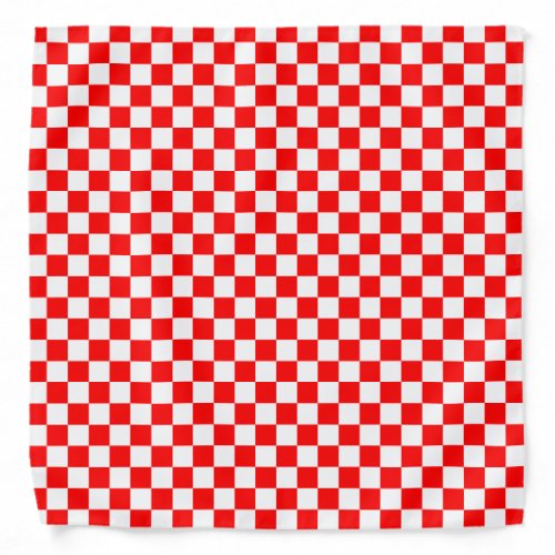 Croatian Red White Checkerboard Pattern Bandana