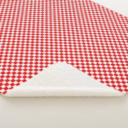 Croatian Red White Checkered Pattern Sherpa Blanket