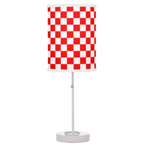 Croatian Red White Checkered Pattern Table Lamp