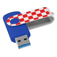 Croatian Red White Checkers Pattern Blue Flash Drive