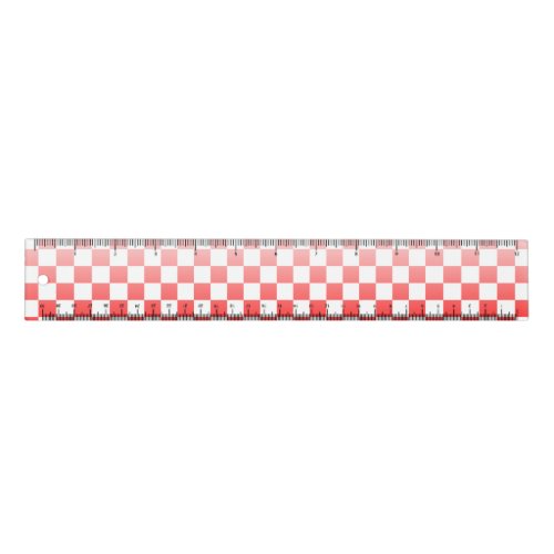 Croatian Red White Ombre Checkers Ruler