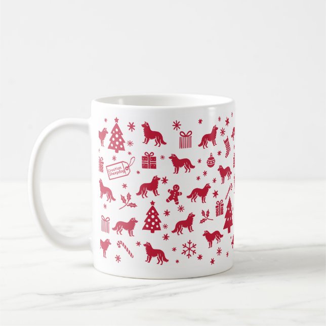 Croatian Sheepdog Christmas Design Coffee Mug (Left)