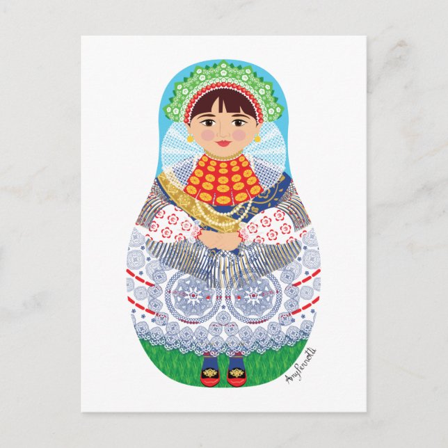 Croatian, Slavonija Matryoshka Postcard (Front)