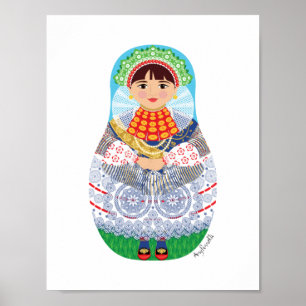 Croatian Slavonija Matryoshka Poster