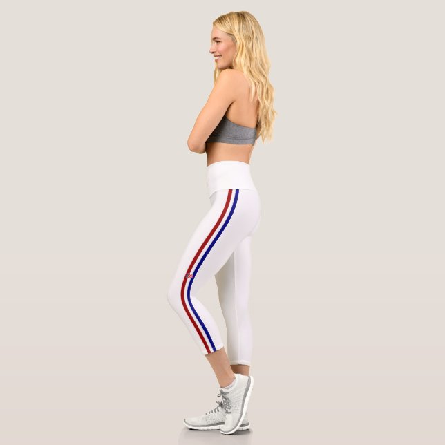 Croatian stripe flag capri leggings (Left)