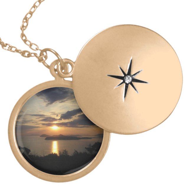 Croatian Sunset Gold Plated Necklace (Front)