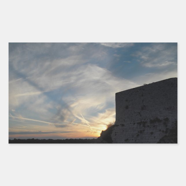 Croatian sunset rectangular sticker (Front)